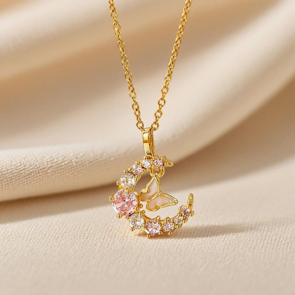 Elegant Light Luxury Zircon Necklace for Women - Gold-Plated, Simple Clavicle Chain