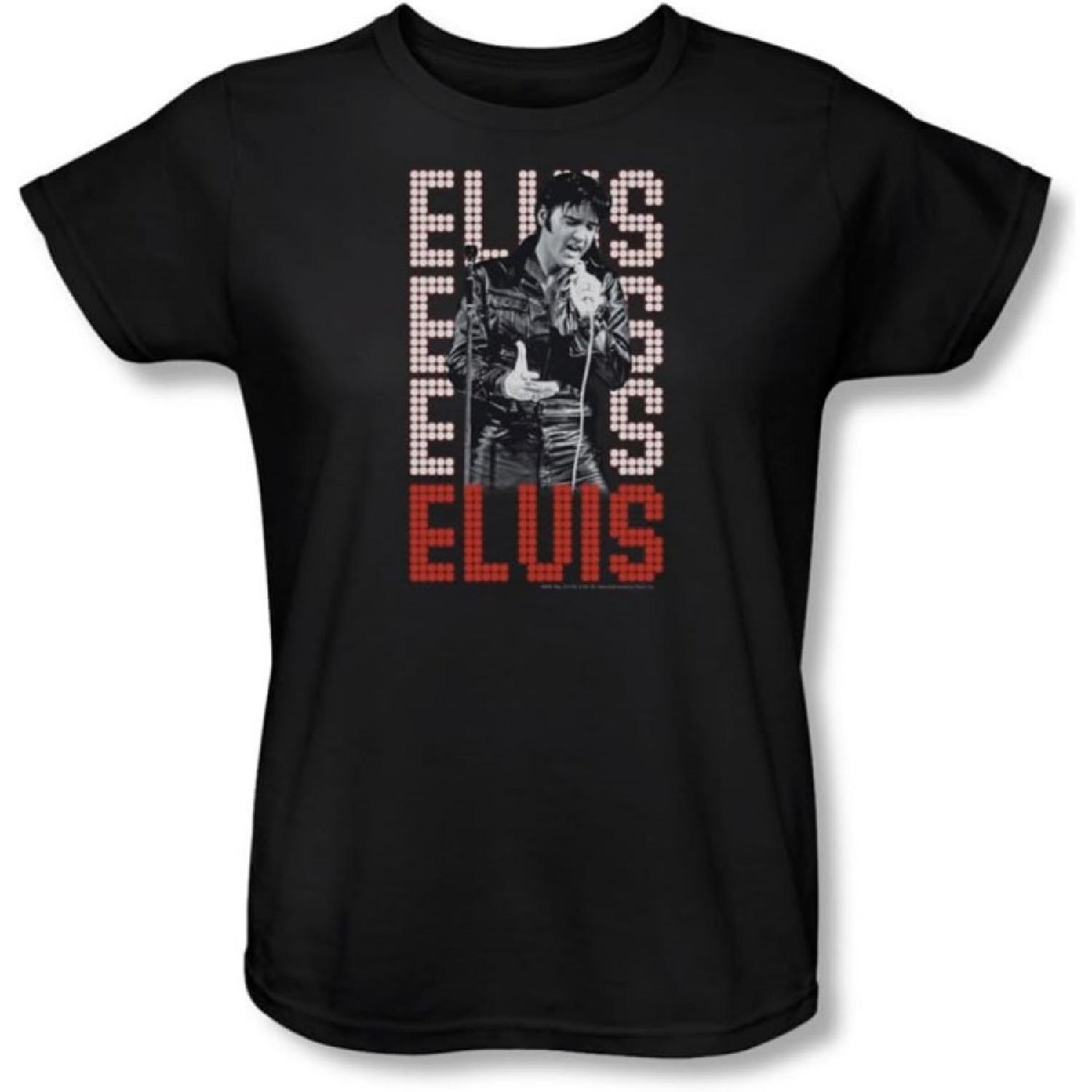 

ELVIS PRESLEY - Womens 1968 T-Shirt in Black, Size_ Large, Color_ Black S чёрный
