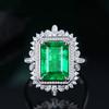 5 Carat Synthetic Emerald Ring Plated With 18K Gold Imitation Zircon Inlaid Jewelry Live Ring