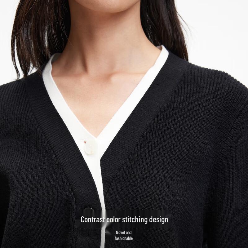 VEROMODA Women's Preppy Faux Layer V-Neck Knit Cardigan