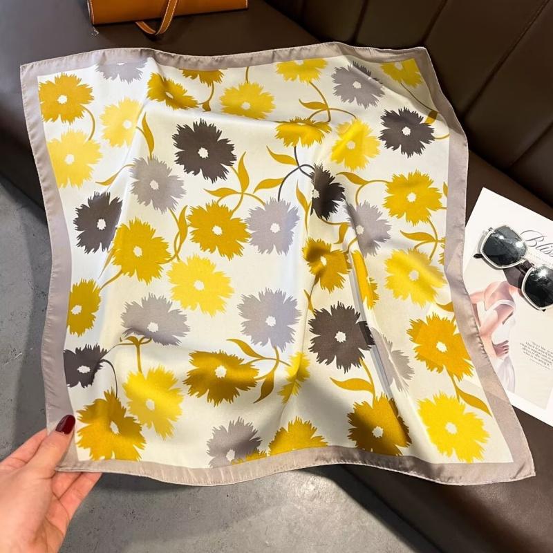 Square Silk Scarf Hijab Female Turban Bandana Headscarf Neckerchief Shawl Handkerchief Headband Luxury Print Fashion Wraps
