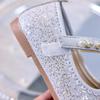 Girls' Autumn 2025 Sequin Closed-Toe Flats: Soft-Soled Princess Shoes for Performances & Formal Dresses