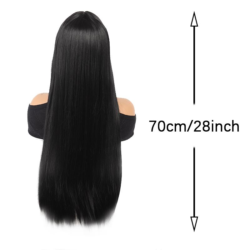 Lace Style lange gerade Kopfbedeckung lange gerade Perücke hitzebeständige Faser Perücke Damenperücke tragen einfach und komfortabel