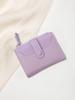Stylish Mini Women's Wallet / Premium PU Leather Bi-fold Credit Card Holder Minimalist Solid Color Portable Zippered Coin Purse