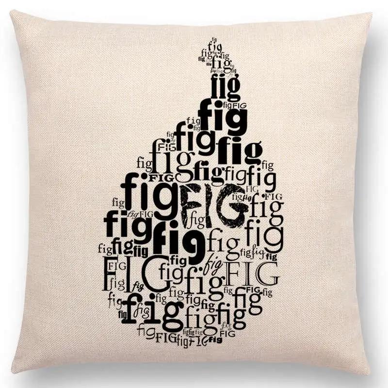 Designs Available Newest Letters Cushion Cover Fruit Music butterfly Prints Sofa Throw Pillow case