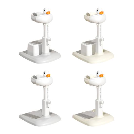 Baby Shower Rack Stand Height Width Adjustable Anti-Slip Bath Tub Holder Duck Design Foldable Portable Toddler Shower Support