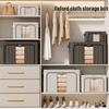 Foldable Oxford Cloth Striped Storage Box with Steel Frame - Moisture-Proof, Large Capacity for Home Use