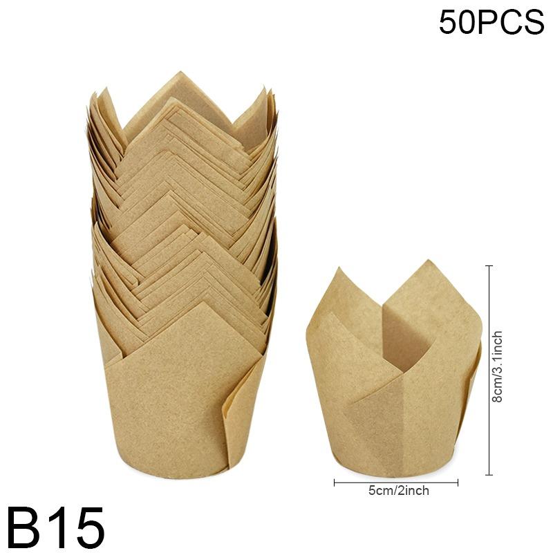 50pcs Newspaper Style Cupcake Muffin Liner Baking Oil Proof Cup Wedding Party Cassettes Tulip Muffin Cupcake Paper Cup Wrapper