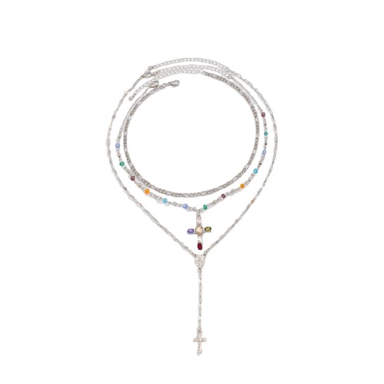 Comfortable Crossed Pendant Necklace Adjustable Length Chain Minimalist Jewelry For All Day Wear And Multilayered Looks