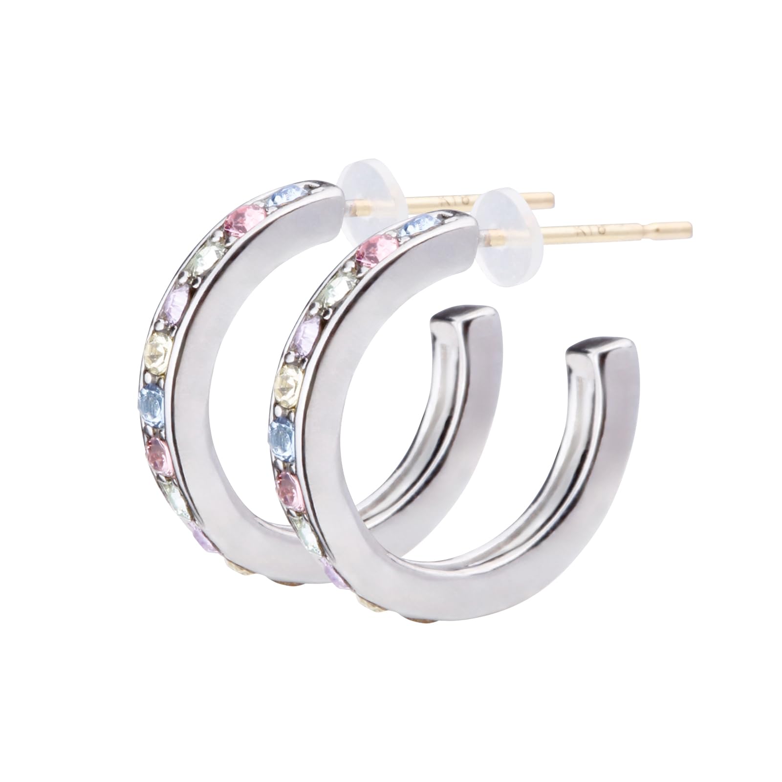 

LOKUMI Made in 18K K18 Nickel Earrings, Japan, Gold, Post, K18, Hypoallergenic, Hoop, Preciosa, Crystal, Women s, Simple, Popular, Bijou, Small,