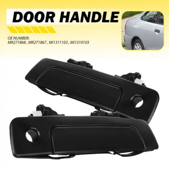 Door Handle Set For 2001-2005 Chrysler Sebring Front Textured Black Plastic 2Pcs