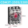 Delixi Transparent 3P Circuit Breaker CDM3T-250S/3300: 250A/200A Air Switch