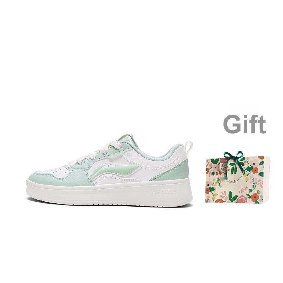 Li Ning Chuyun Fashion Comfortable Versatile Non-Slip Lightweight Breathable Low-Top Skate Shoes Women Sneakers Off-White Green AGCV190-2
