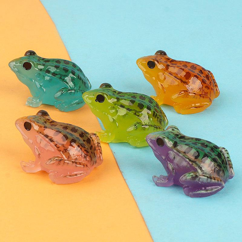 New Arrival Miniature Frog Figurine Micro-Landscape Garden Ornament Illuminated Decorative Piece Home Desktop Trinket Aquarium Decoration 4cm X 3cm