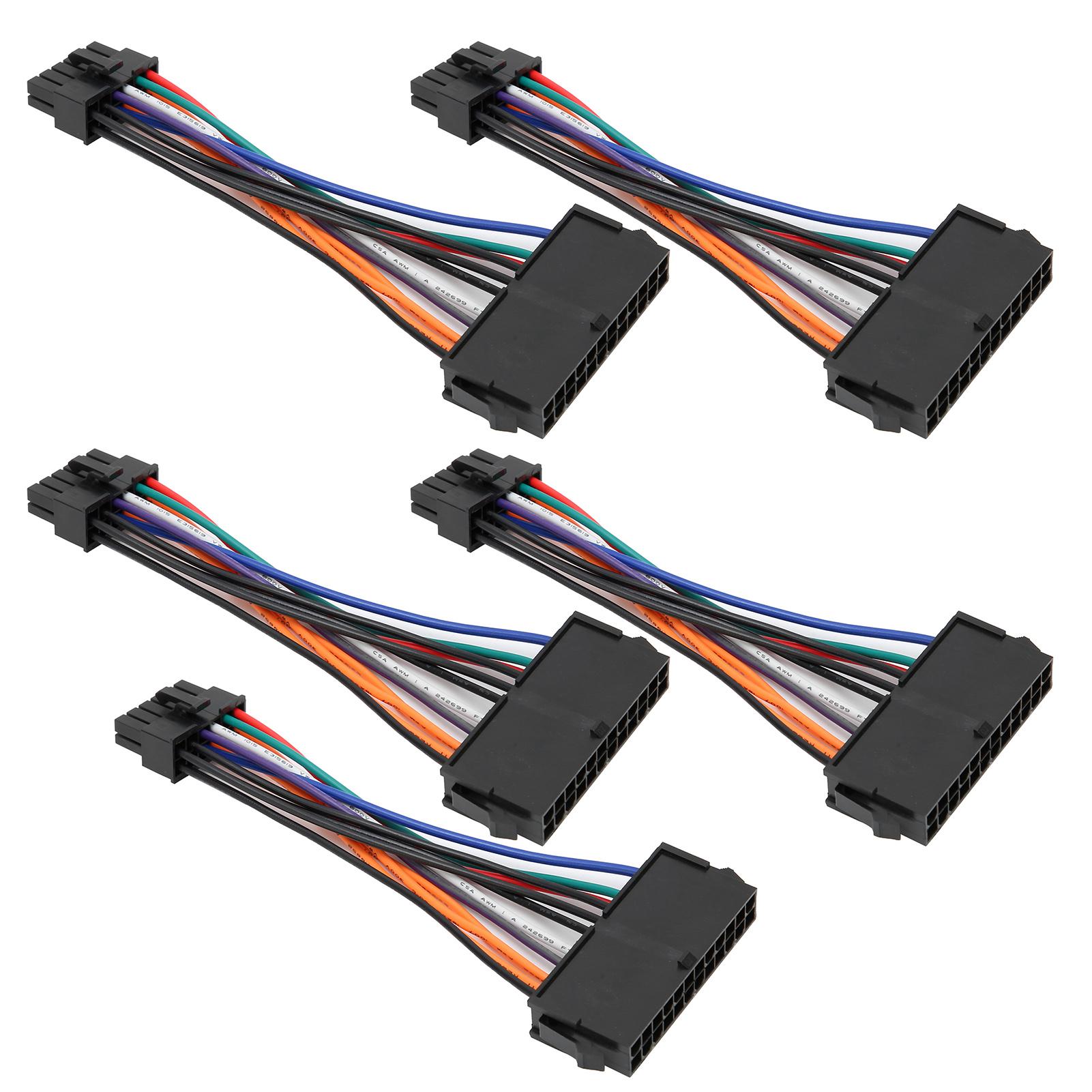 

5 шт. Адаптер питания ATX 24pin к 12pin Кабель-конвертер 15см ПВХ Медь для настольного компьютера