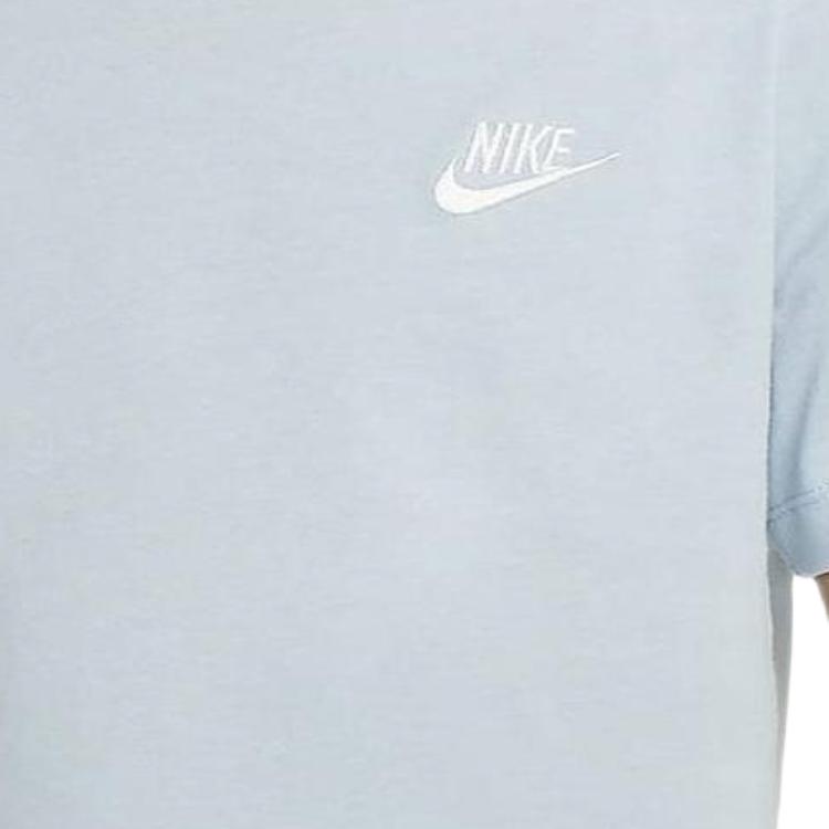 Nike Sportswear Solid Color Crew Neck Casual Pullover Short Sleeve T-Shirt Kids Tops Light-Blue AR5254-440