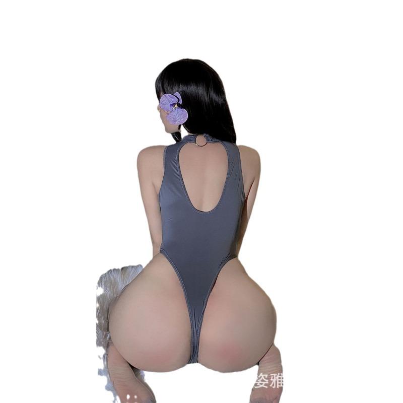 Sexy Dead Library Water Neck Onesie Slim-fitting Erotic Underwear Cute Girl Tight Open Suit Hollow