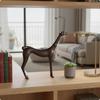 Scultura Canina Pátina Marrone Scuro Statuetta Realistica di Cane Riflessi Lucidati Decorazione per la Casa