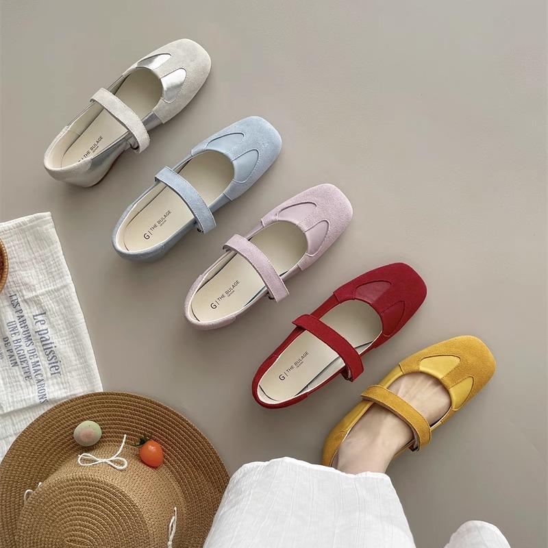 IPPEUM Mary Janes for Women Ballet Flat Shoes 2025 Square Toe Soft Pumps Ballerina Shoes