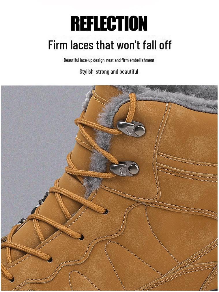 Pánské extra velké nepromokavé sněhule Northeast, silný samet, protiskluzové, vysoké, velikost 46/47, pro venkovní horolezectví.