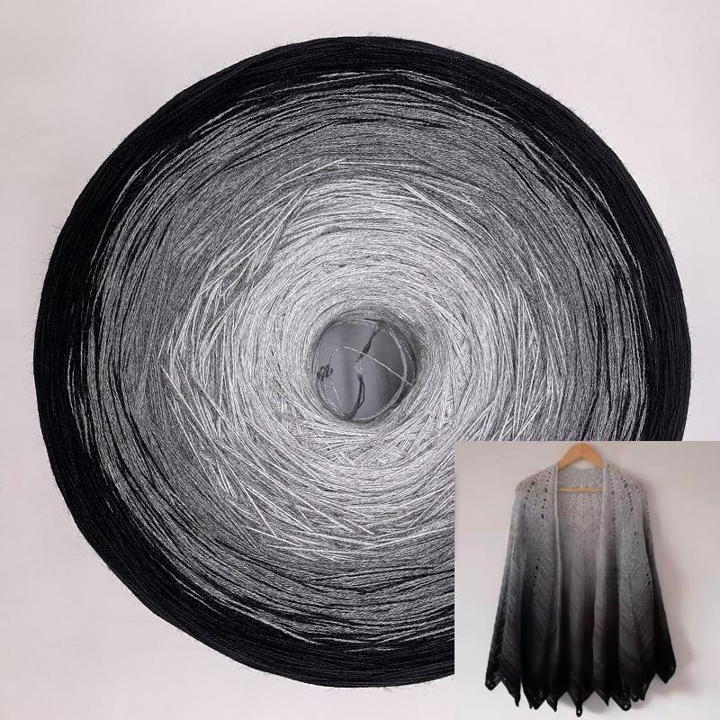 300g Mercerized Cotton Yarn Gradient Color Long Section Dyed Hand Wound Mixed Strand Cake Thread DIY Hand Knitted Shawl Scarf