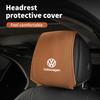 swe3Car Headrest Cover Seat Head Rest Neck Pillow Protector For Volkswagen VW Golf Polo Tiguan Passat Jetta Scirocco Sagitar Touareg