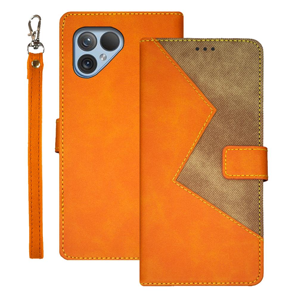 

IDEWEI For Fairphone 5 Case with Card Holder PU Leather Phone Cover Yellow