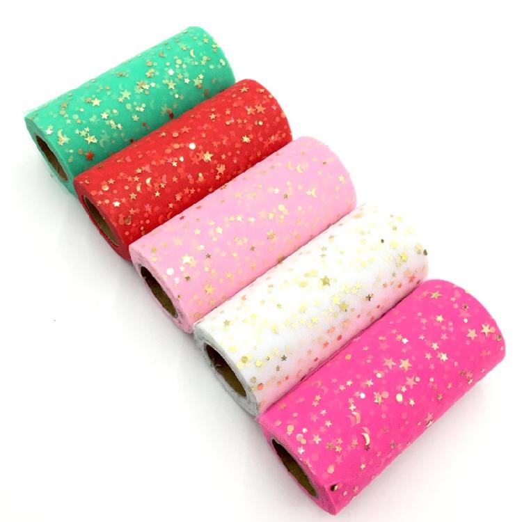 DIY Sequin Tulle Hair Bows Handmade Materials Fancy Color Romantic Decoration