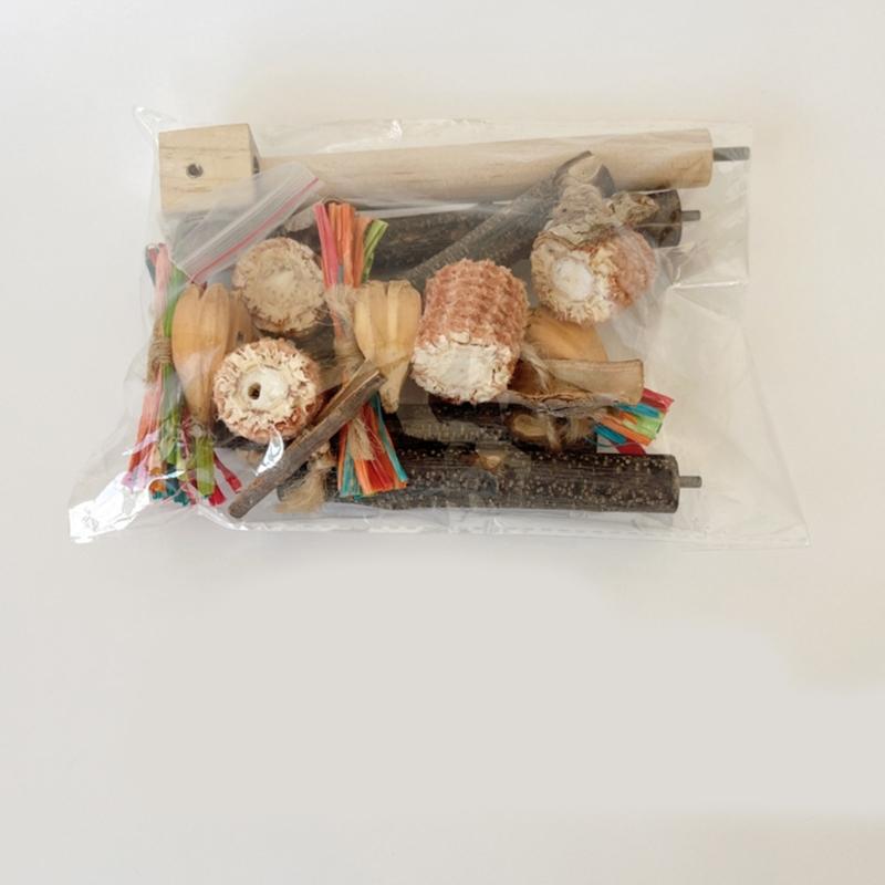 Parrots Grinding Scratchers Perch Bird Rotating Wood Stand Cage Toy Stick Rack Toy Grinding Perch Supplies