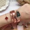 Girls' Creative Snake-Shaped Bangle Quartz Watch