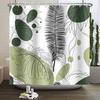 Watercolor Green Leaf Shower Curtain for Bathroom Vines Plant Nordic Minimalist Polyester Botanic Curtain for Home Hotel 180x2