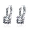 2026 Temperament Small Fresh Square Zircon Diamond Ear Buckle Simple Sweet Full Diamond Earrings Ear Jewelry Ear Buckle