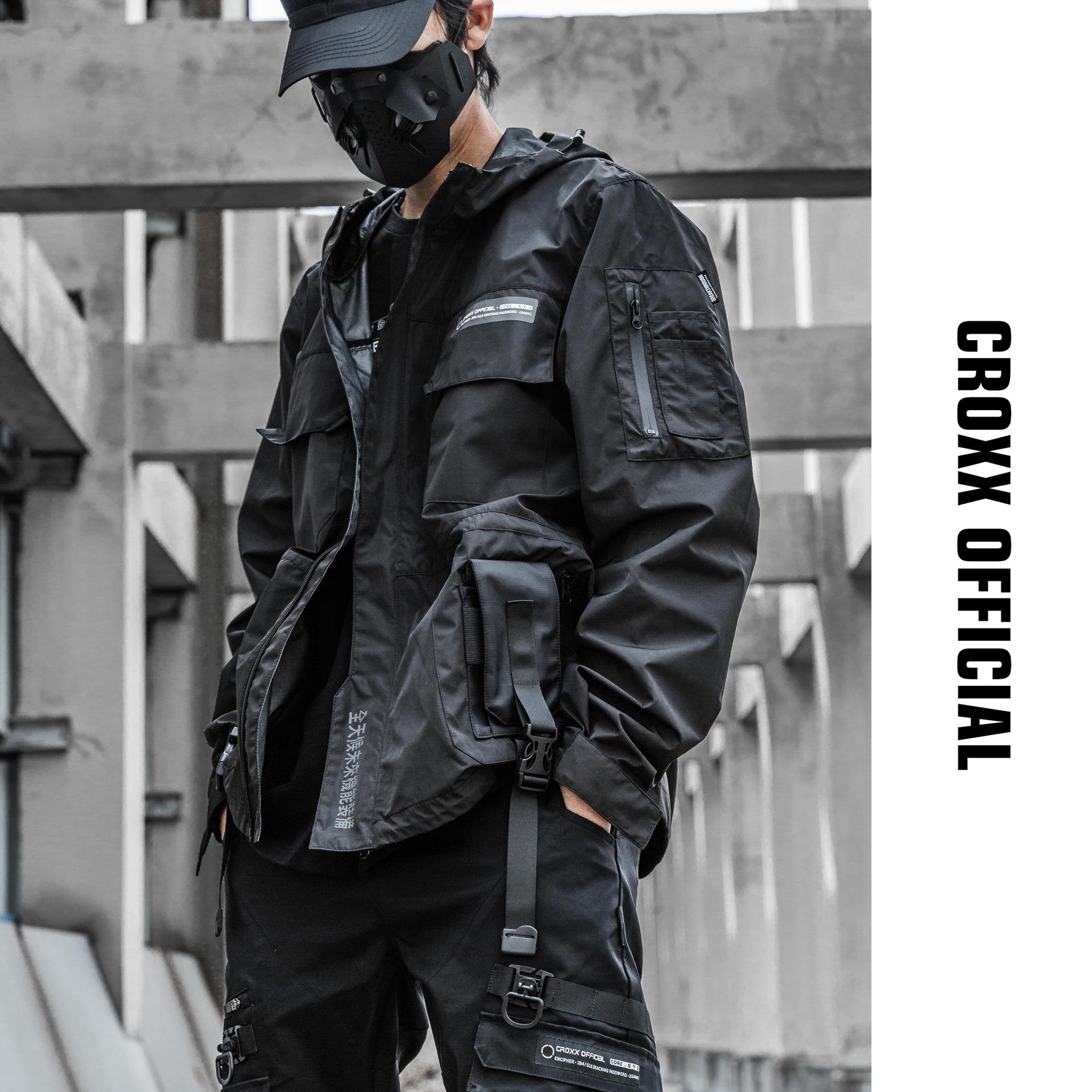 CR и мужские функциональные свободные куртки темного цвета с капюшоном — фото 3