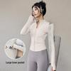 Women's Slim Fit Zipper Yoga Jacket with Sun Protection - Long Sleeve, Quick Dry Sportswear for Running & Fitness