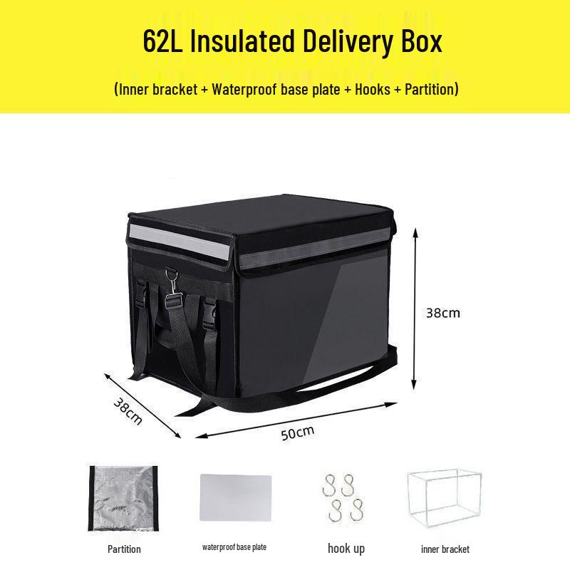 Thick Insulated Black Waterproof Takeaway Delivery Box for Car & Home Use