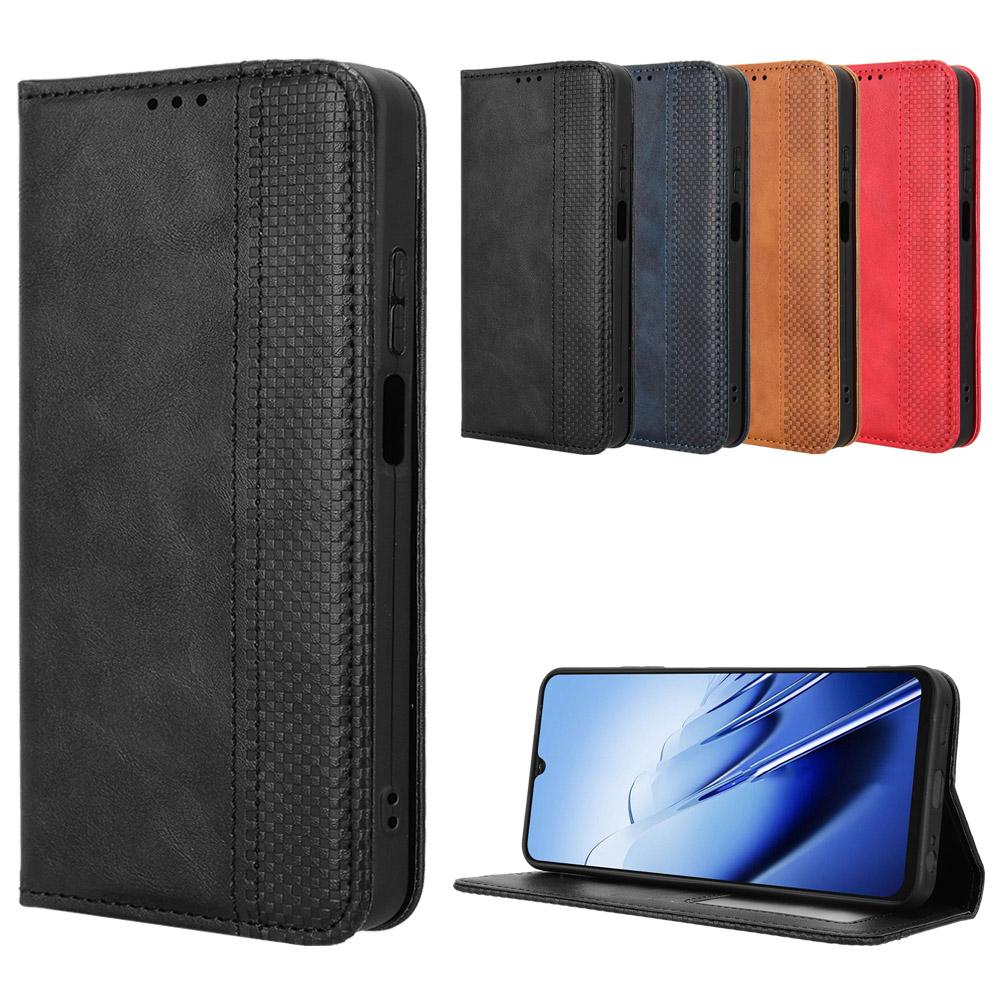 Flip Cover Compatible for Blackview Wave 10 Leather Case [Flip Vintage Leather] Shockproof Durable Retro Phone Case