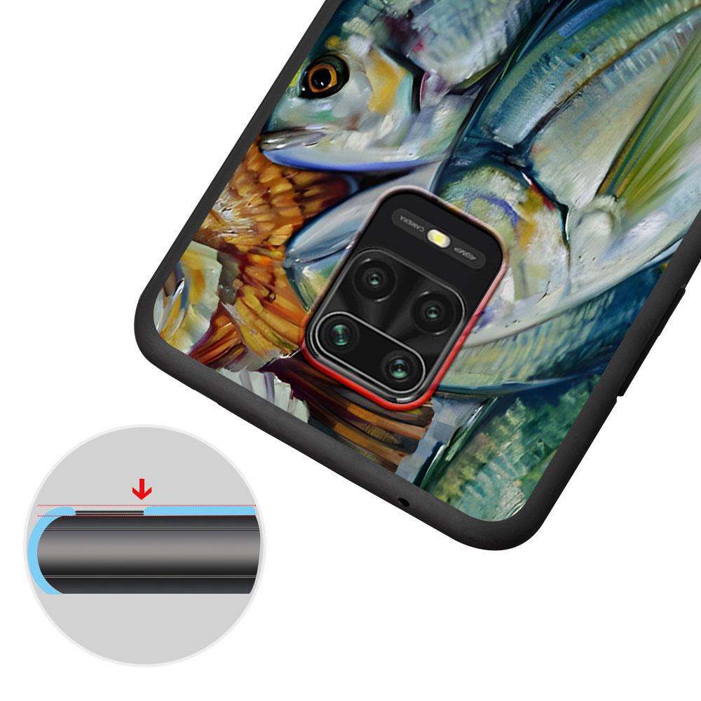 Trout Fish Fishing Case for Xiaomi Redmi 10A 10C 9C 12C 9A 9i 10 12 9 Prime 9T K40 Pro Black Soft TPU Mobile Phone Bag Cover