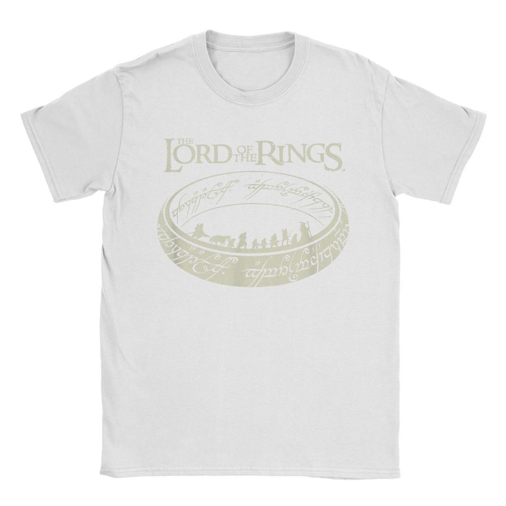 Vintage L-Lords Of The R-Rings The Journey Ring T-Shirt for Men 100% Cotton T Shirt Short Sleeve Tee Shirt Plus Size Clothing