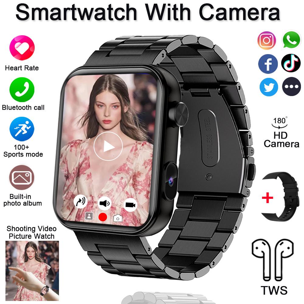 New Smart Watch with Camera Record Videos Sync Phone Camera Large Memory Dynamic Video Dial Music Bluetooth Call Smartwatch
