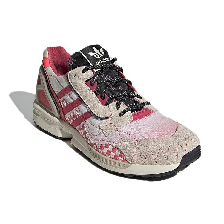 Adidas Originals ZX 8000 Fabric Suede Casual Breathable Low-Top Lifestyle Shoes Unisex Sneakers Gray Red GV7493