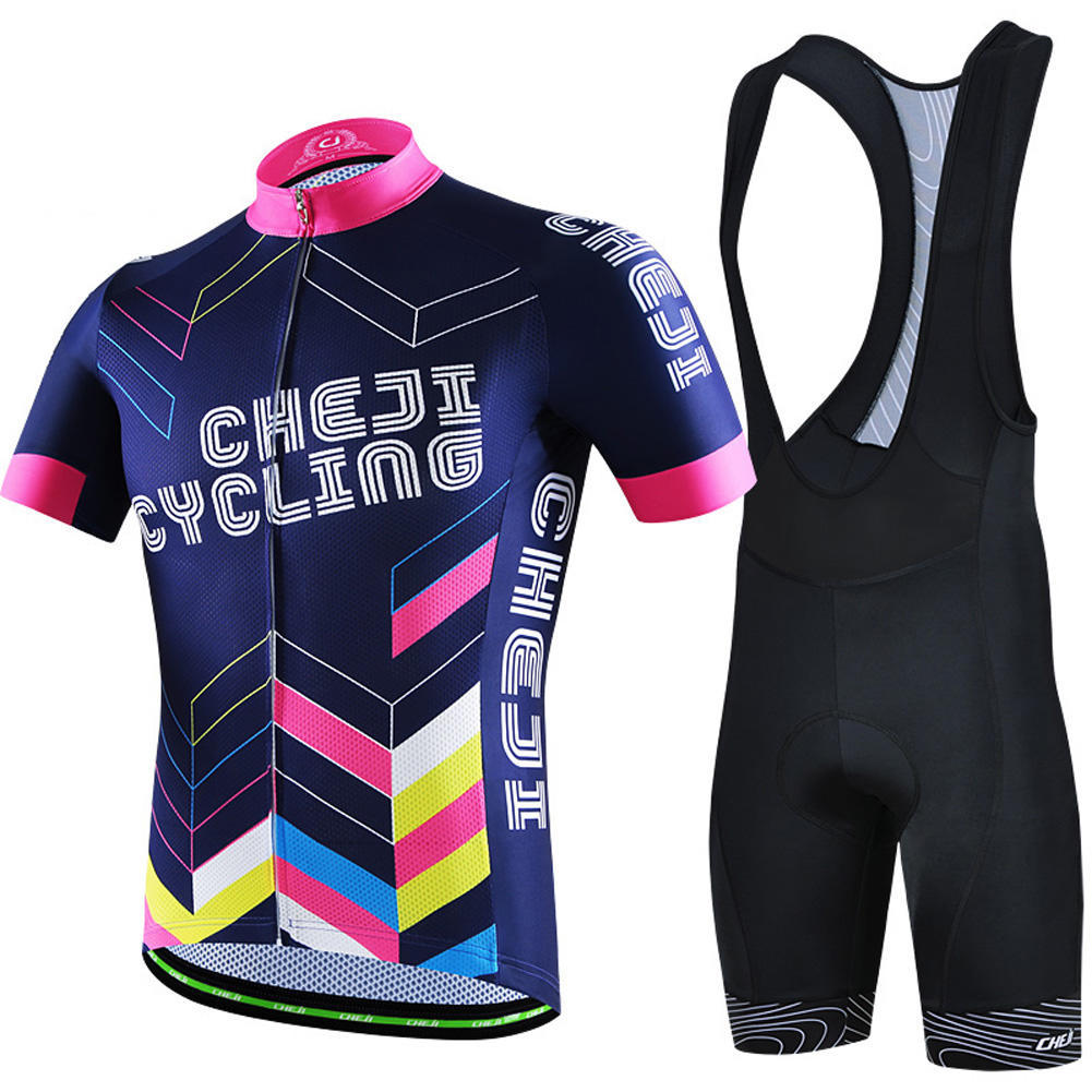2026 Summer Breathable MTB Road Ridding Wear for Men,Short Sleeve Cycling Jersey with Gel Padded Bib Shorts,Quick-dry Soft Mesh Clothing,Bicycle Wear