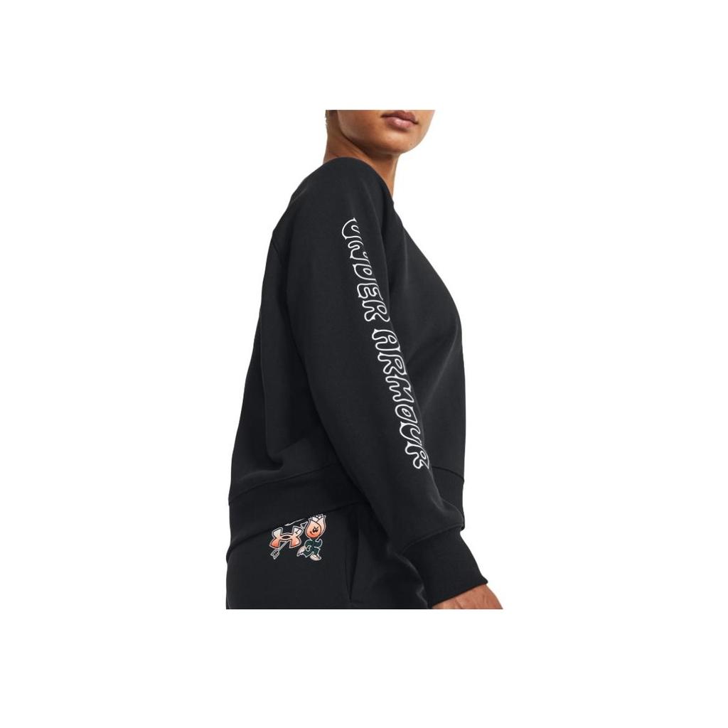 Under Armour Fitted Long Sleeve Sweatshirt With Letter Print Women Tops Black 1379833-001