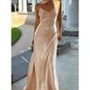 Popular Summer New Slim Fit Sexy European and American Satin Backless Suspender Dress Women