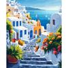 CHENISTORY Paint By Number Town Landscape For Adults DIY Frame Picture By Numbers Seascape Acrylic Paint On Canvas Home Decor