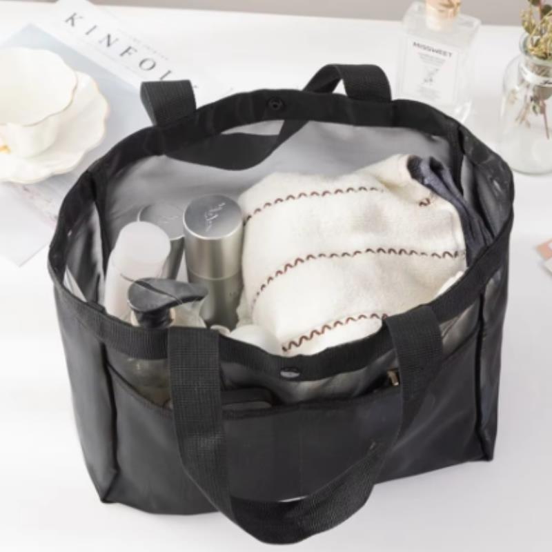 Large Capacity Mesh Beach Bag, Travel, Swimming, Fitness, Grooming Bag, Breathable Storage Bag, Nylon Mesh Tote Bag