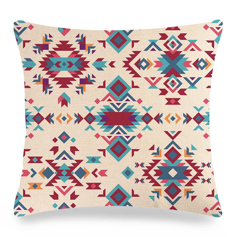 Seamless Geometric Abstract Pattern Digital Printing Short Plush Pillow Covers for Car Sofa Office Cushion Cover Home Goods