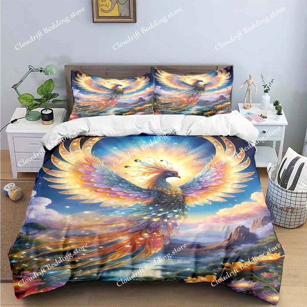 Fashion Popular Mythical Beast Phoenix Print Bedding Sets Bed Supplies Set Duvet Cover Bed Comforter Set Bedding Set Luxury Gift