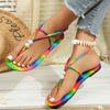 Mode 2025 Mode Damen Schuhe Zehenfrei Damen Sandalen Sommer Perlenkette Täglich Übergröße Schmaler Riemen Bestseller Flache Sandalen