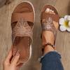 Fashion Fashion Crystal Platform Slippers for Women Open Toe Air Cushion Casual Shoes Woman Summer Lightweight Soft Sole Wedge Sandals