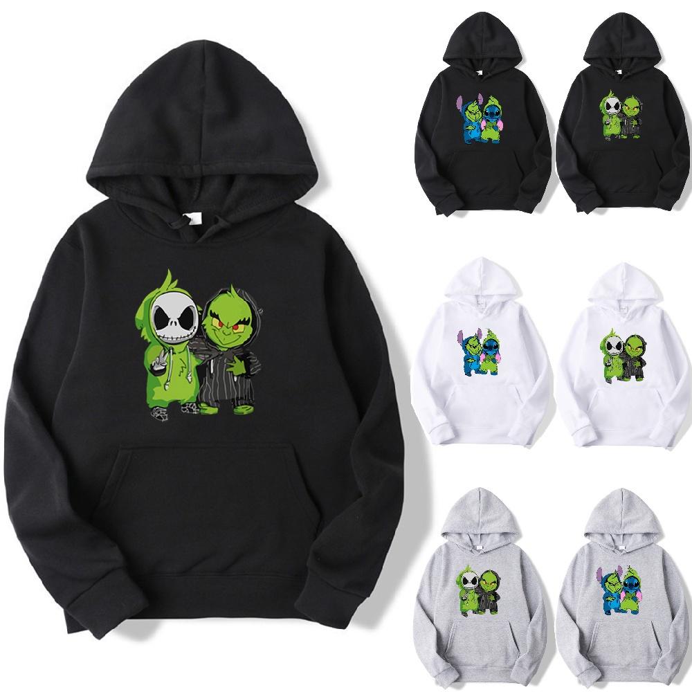 Cozy And Stylish Grinch Jack Skeleton Stich Hoodie For Christmas Celebration